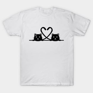 Black cats in love T-Shirt